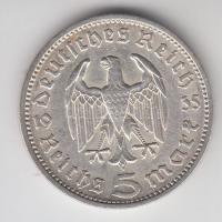Német 3. Birodalom 1935F 5M Ag "Hindenburg" T:2-
German Third Reich 1935F 5 Mark Ag "...