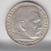 Német 3. Birodalom 1938J 5M Ag "Hindenburg" T:2- German Third Reich 1938J 5 Marks Ag "Hindenburg" C:VF