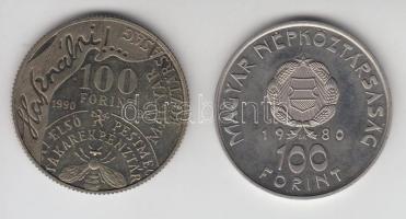 1980. 100Ft "Szovjet-magyar közös űrrepülés" T:PP + 1990. 100Ft "Fáy András" T:exPP