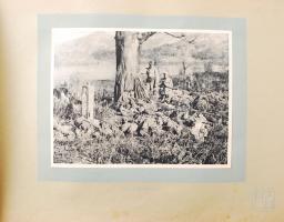 1914-1918 I. világháborús album 95db, nyomdai úton sokszorosított, feliratozott katonai fotóval balk...