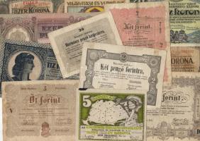 Több mint 1400db főleg magyar bankjegy külföldivel, benne nagyon sok jobbal, mint Kossuth bankók, jobb koronák, hadifogoly- és szükségpénzek, D.Reich és még sok más! T:II,III,IV