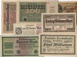 D.Reich 1922-23. Infla-Lot jobbakkal T:II,IV