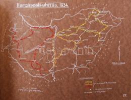 1932 / 1934 Fotóalbum két, Magyarország területén tett harcászati utazás képi dokumentációjával, 2db...