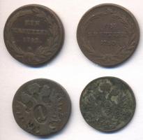 1780-1800. 4db klf 1Kr T:2-,3