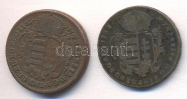 1763/63. Rézdénár "Mária Terézia" (2x) T:2-,3