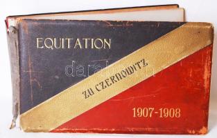 1907-1908 "Equitation zu Czernowitz", fotóalbum a csernyivci k.u.k. katonai lovasiskolából...