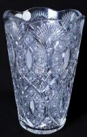 Ólomkristály véza, jelzett Haas & Czjzek, hibátlan, csiszolt, m:26 cm