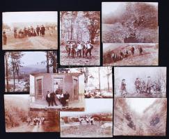 cca 1890 11db fénykép Csobánka, Szentlélek környékén kiránduló csoportról, 13x18cm