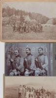 1890-1920 5db keményhátú katonai fotó kabinetkép méretben