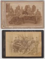 1890-1920 5db keményhátú katonai fotó kabinetkép méretben