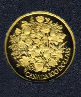 Kanada 1977. "Virágok" 100$ arany 16,9655g díszdobozban T:PP