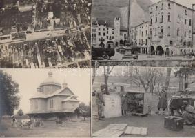 1914-1918 10db I. világháborús katonai felvétel különböző hadszínterekről, különféle méretben