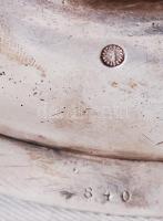 Art Krupp Berndorf ovális alpakka tálca, monogrammal, jó állapotban, 32×21 cm