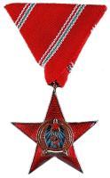 1949. "A Magyar Népköztársasági Érdemérem bronz fokozata" zománcozott bronz kitüntetés mellszalaggal, 5992 adományozás T:1 Hungary 1949. "Medal of Merit of the Hungarian Peoples Republic Bronze Class" enamelled Br decoration on ribbon. 5992 pieces of this version C:Unc