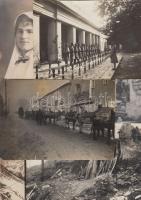 1914-1918 13db I. világháborús katonai felvétel különböző hadszínterekről, különféle méretben /  World War I military photos