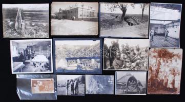 1914-1918 15db I. világháborús katonai felvétel különböző hadszínterekről, különféle méretben /  World War I military photos