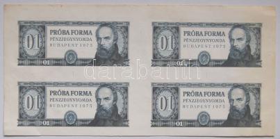 1973. Próba forma kékesszürke, négyes összefüggésben, ívszéllel! T:I