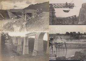 1914-1918 7db I. világháborús katonai felvétel különféle hidakról és hídépítési munkálatokról /  World War I military photos of bridges and bridge constructions