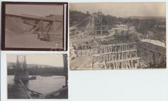 1914-1918 7db I. világháborús katonai felvétel különféle hidakról és hídépítési munkálatokról / 
Wor...
