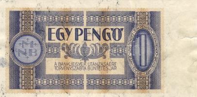 1938. 1P Csak hátoldali nyomat, nyomdafesték nyomokkal, ránccal T:I RR!!