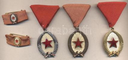 1954. "A Munka Érdemrend arany fokozata" aranyozott zománcozott kitüntetés mellszalaggal és miniatűrrel + 1964. "A Munka Érdemrend ezüst fokozata" ezüstözött kitüntetés mellszalaggal + 1985. "A Munka Érdemrend bronz fokozata" Br kitüntetés mellszalaggal és miniatűrrel T:1,1-