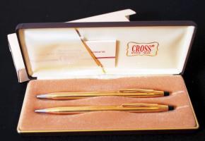 Cross igényes töltőtoll és töltőceruza használatlan. Gravírozással.