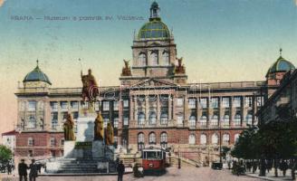 Praha Wenceslas Monument and National Museum, tram (EB)