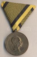 1873. December 2. "Hadiérem" I.Ferenc József aranyozott Br katonai érdemérem mellszalagon T:2- Hungary 1873. "December 2. Franz Joseph Military Medal" gilt Br decoration on ribbon C:VF