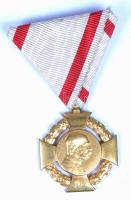 1908. "Katonai Jubileumi Kereszt" mellszalagon T:2 Hungary 1908. Diamond Jubilee Cross for the Armed Forces with C:XF