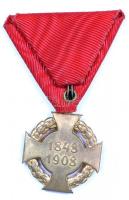 1908. "Polgári Jubileumi Kereszt" mellszalagon T:2-
Hungary 1908. "Diamond Jubilee Cr...
