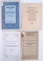 2 db kis könyv és 2 db füzet: A magyar művelődés története.  A politikai rendszerek története. A Kunszentmiklósi önkéntes tűzoltó-testület alapszabályai. Mit tett az Országos Gyermekvédő Liga az elhagyott és züllött gyermekek érdekében.