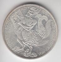 NSZK 1976D 5M Ag "Grimmelshausen" T:1- GFR 1976D 5 Mark "Death of von Grimmelshausen" C:AU