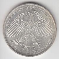 NSZK 1976D 5M Ag "Grimmelshausen" T:1-
GFR 1976D 5 Mark "Death of von Grimmelshausen&...