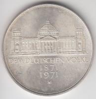 NSZK 1971G 5M Ag "Német Birodalom megalakulása" T:2 GFR 1971G 5 Mark "Foundation of German Reich 1871" C:XF