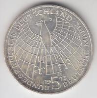 NSZK 1973J 5M Ag "Kopernikusz" T:2
GFR 1973J 5 Mark "Birth of Nicholas Copernicus&quo...