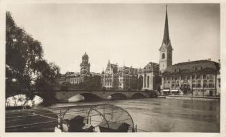 Zürich clock tower, National Museum, bridge (EK)