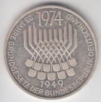 NSZK 1974F 5M Ag "25 éves az Alkotmány" T:PP GFR 1974F 5 Mark Ag "25th Anniversary - Constitutional Law" C:PP