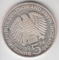 NSZK 1974F 5M Ag "25 éves az Alkotmány" T:PP
GFR 1974F 5 Mark Ag "25th Anniversary - ...