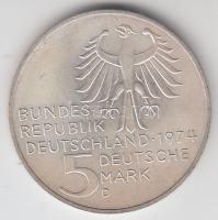NSZK 1974D 5M Ag "Immanuel Kant" T:2
GFR 1974D 5 Mark "Birth of Immanuel Kant" C...