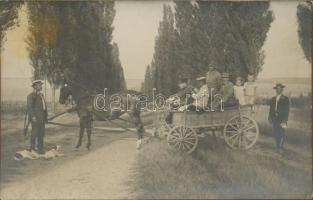 Újfalu (Zala) lovaskocsis társaság, photo