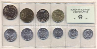 1986. 2f-20Ft 10db klf érmés forgalmi sor fóliatokban T:1
