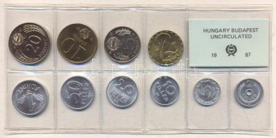 1987. 2f-20Ft 10db klf érmés forgalmi sor fóliatokban T:1