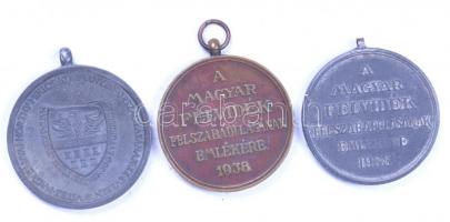 1938. "Felvidéki Emlékérem - II. Rákóczi Ferenc" cink és Br emlékérem szalag nélkül T:2,2-...