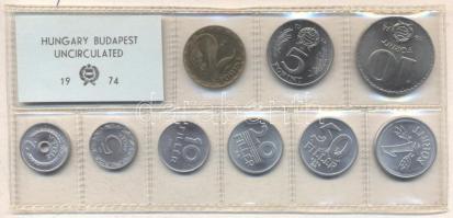 1974. 2f-10Ft 9db klf érmés forgalmi sor fóliatokban T:1