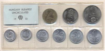 1972. 2f-10Ft 9db klf érmés forgalmi sor fóliatokban T:1