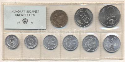 1971. 2f-10Ft 9db klf érmés forgalmi sor fóliatokban T:1