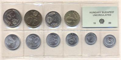 1989. 2f-20Ft 10db klf érmés forgalmi sor fóliatokban T:1