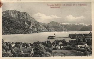 Gmunden, Schloss Ort, Traunstein / castle, mountain peak (EK)