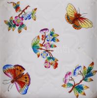 Herendi Viktória mintás áttört tál, kézzel festett, jelzett, hibátlan, 15,5×15 cm/ Handpainted Heren...