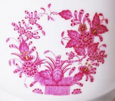 Herendi Indiai kosár mintás kis kaspó, kézzel festett, jelzett, hibátlan, m:9 cm, d:11 cm /Handpaint...